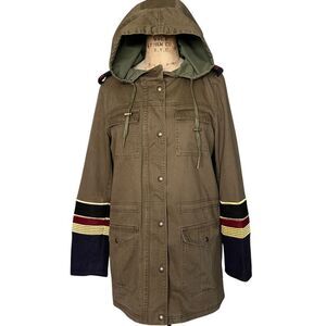 Blank NYC Olive Utility Jacket with Embroidered Patches Size XS